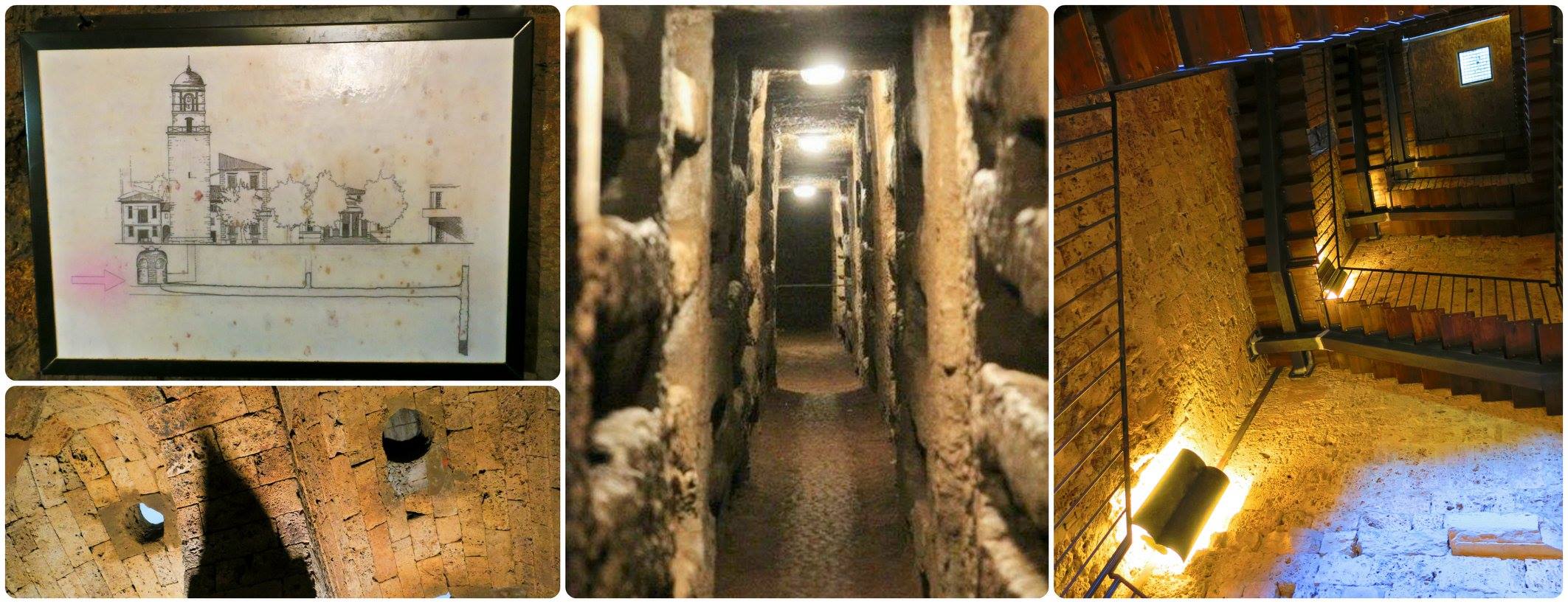 chiusi toskansko italie fotogfafie podzemni katakomby akvadukty vodni nadrz dom muzea